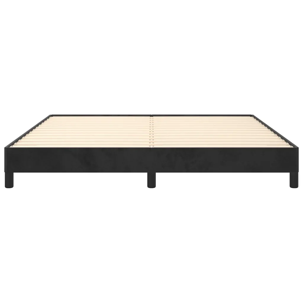 Letto matrimoniale | Letto per adulti | Giroletto senza Materasso Nero 160x200 cm in Velluto - Image 5