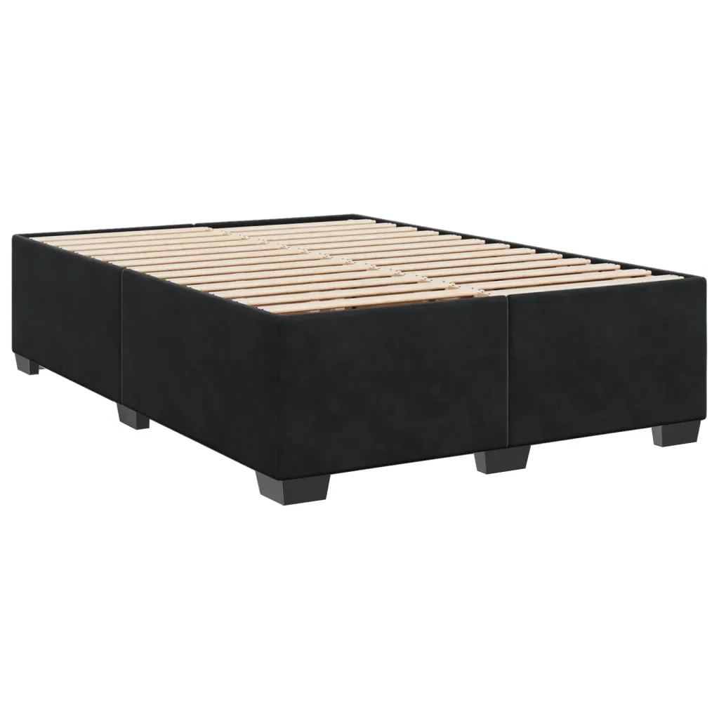 Letto matrimoniale | Letto per adulti | Giroletto senza Materasso Nero 160x200 cm in Velluto - Image 3