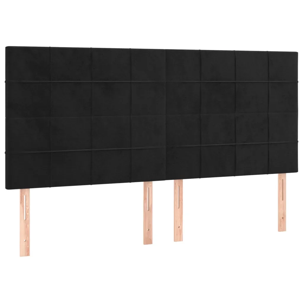 Letto matrimoniale | Letto per adulti | Giroletto senza Materasso Nero 160x200 cm in Velluto - Image 8