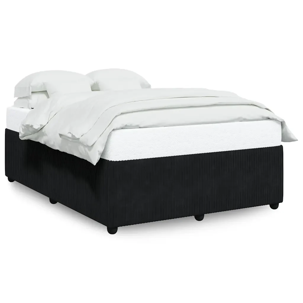 Letto matrimoniale | Letto per adulti | Giroletto senza Materasso Nero 160x200 cm in Velluto