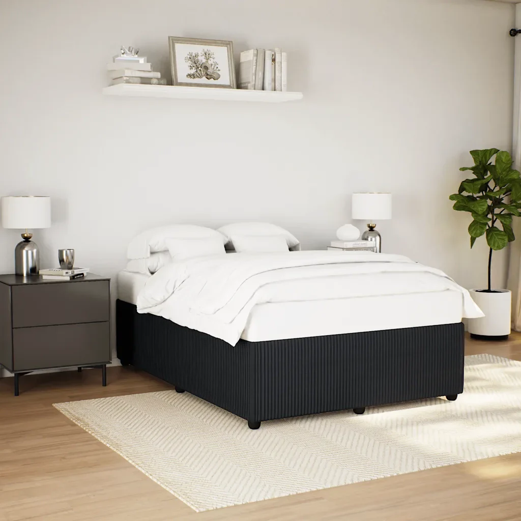 Letto matrimoniale | Letto per adulti | Giroletto senza Materasso Nero 160x200 cm in Velluto - Image 2