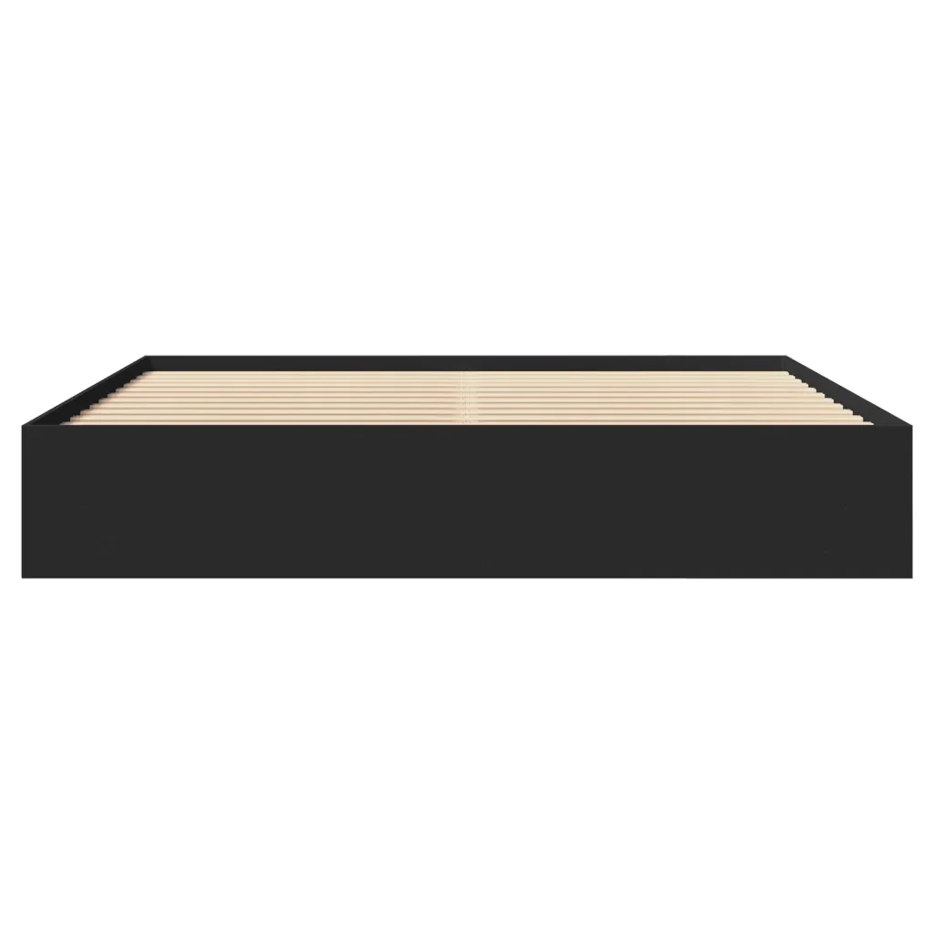 Letto matrimoniale | Letto per adulti | Giroletto senza Materasso Nero 180x200 cm in Legno Multistrato - Image 5