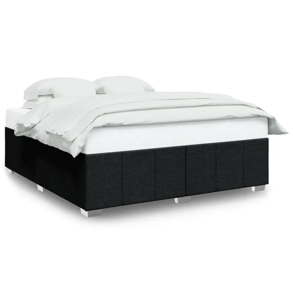 Letto matrimoniale | Letto per adulti | Giroletto senza Materasso Nero 180x200 cm in Tessuto