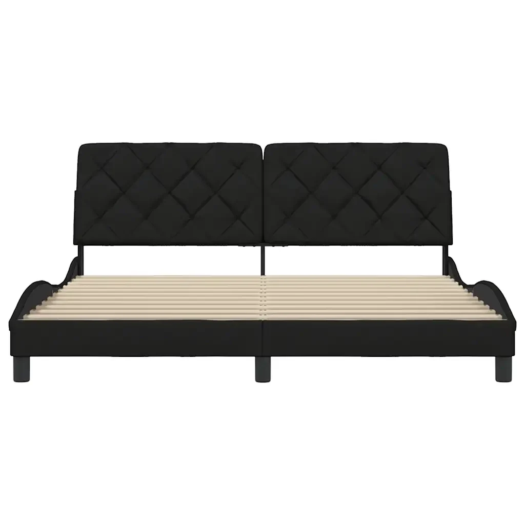 Letto matrimoniale | Letto per adulti | Giroletto senza Materasso Nero 180x200 cm in Tessuto - Image 5
