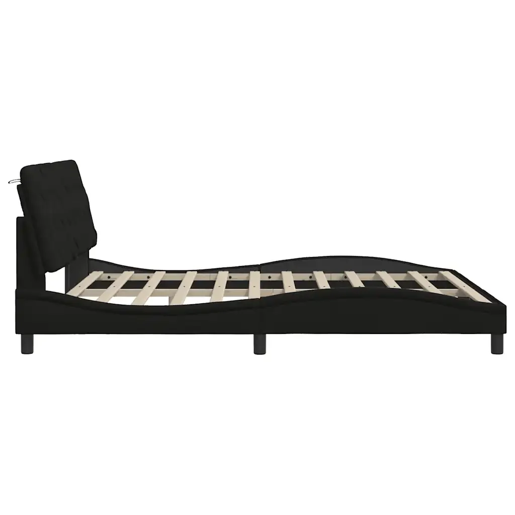 Letto matrimoniale | Letto per adulti | Giroletto senza Materasso Nero 180x200 cm in Tessuto - Image 8