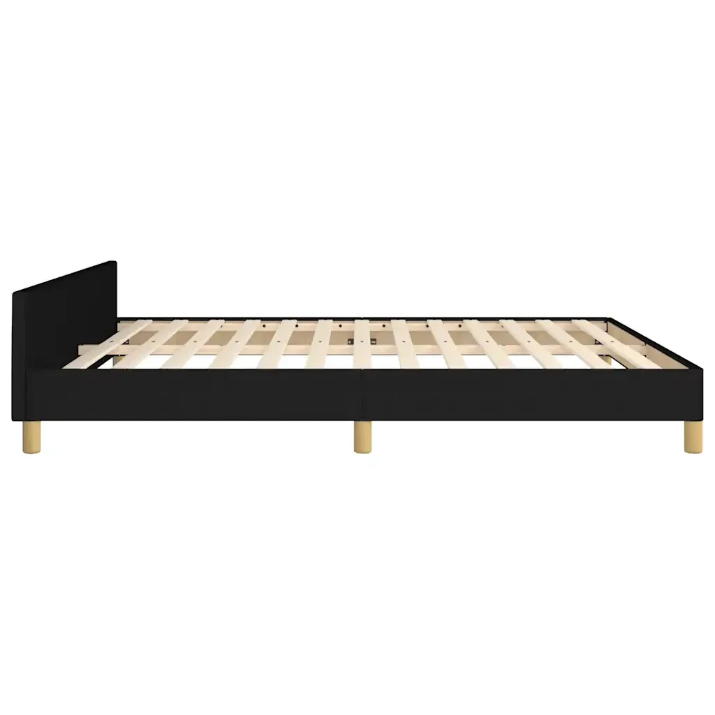 Letto matrimoniale | Letto per adulti | Giroletto senza Materasso Nero 180x200 cm in Tessuto - Image 7