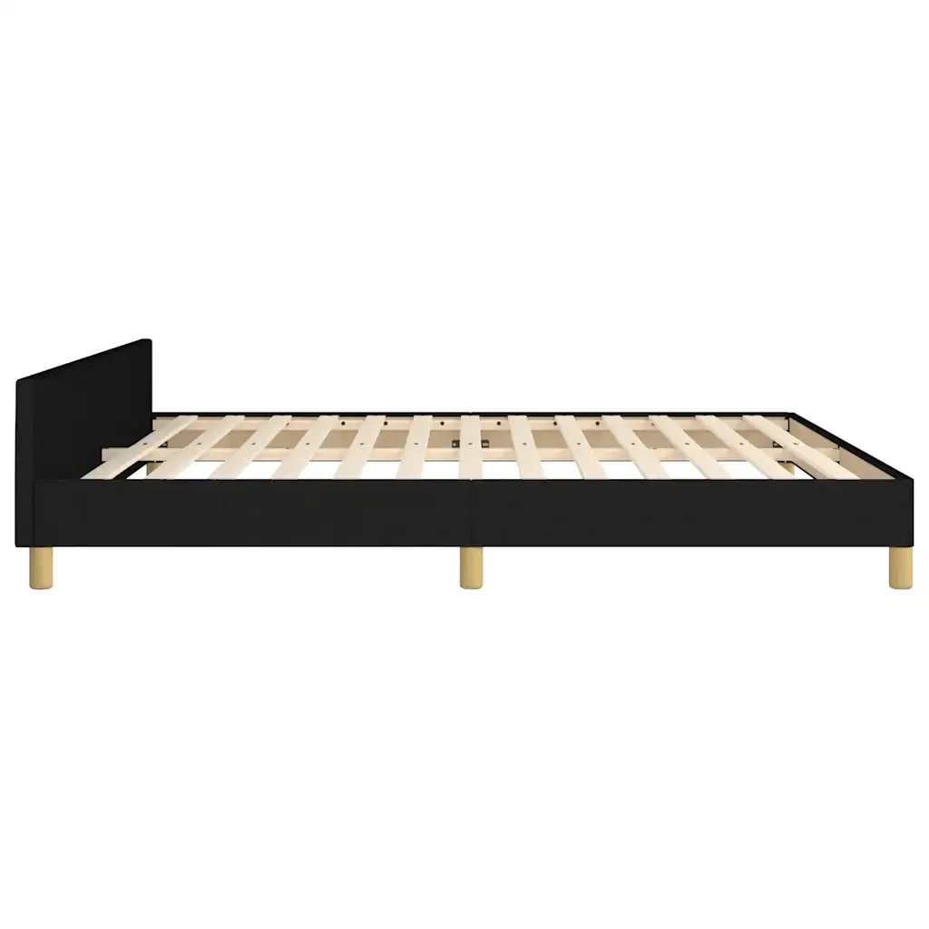 Letto matrimoniale | Letto per adulti | Giroletto senza Materasso Nero 180x200 cm in Tessuto - Image 7