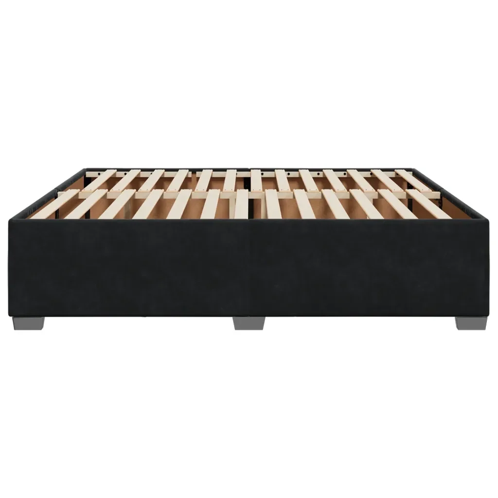 Letto matrimoniale | Letto per adulti | Giroletto senza Materasso Nero 180x200 cm in Velluto - Image 5