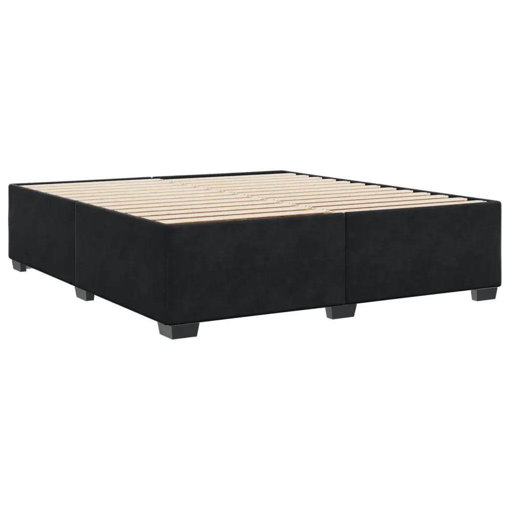 Letto matrimoniale | Letto per adulti | Giroletto senza Materasso Nero 180x200 cm in Velluto - Image 6