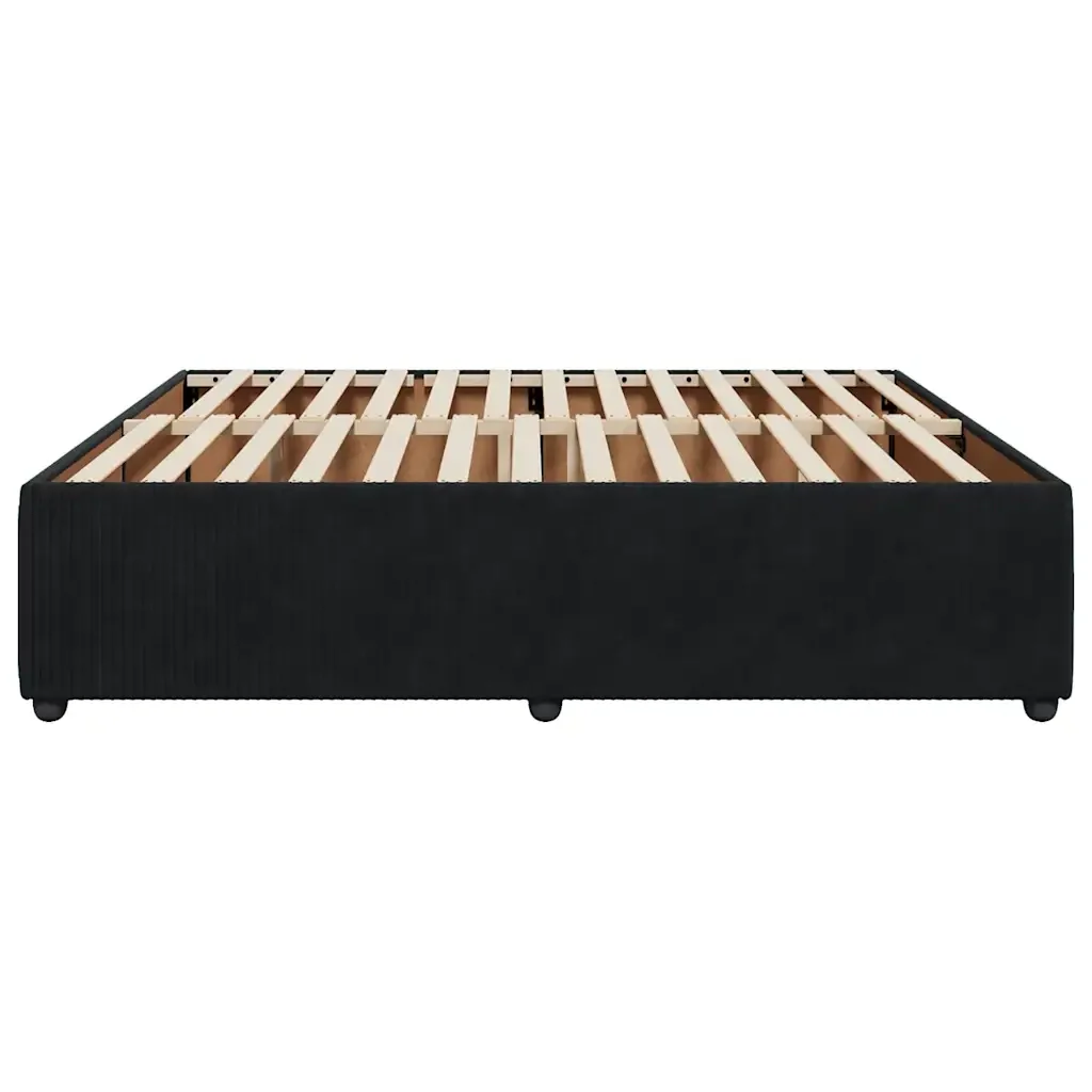 Letto matrimoniale | Letto per adulti | Giroletto senza Materasso Nero 180x200 cm in Velluto - Image 5