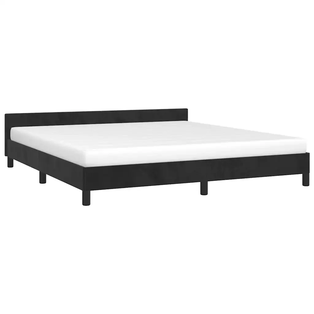 Letto matrimoniale | Letto per adulti | Giroletto senza Materasso Nero 180x200 cm in Velluto - Image 4