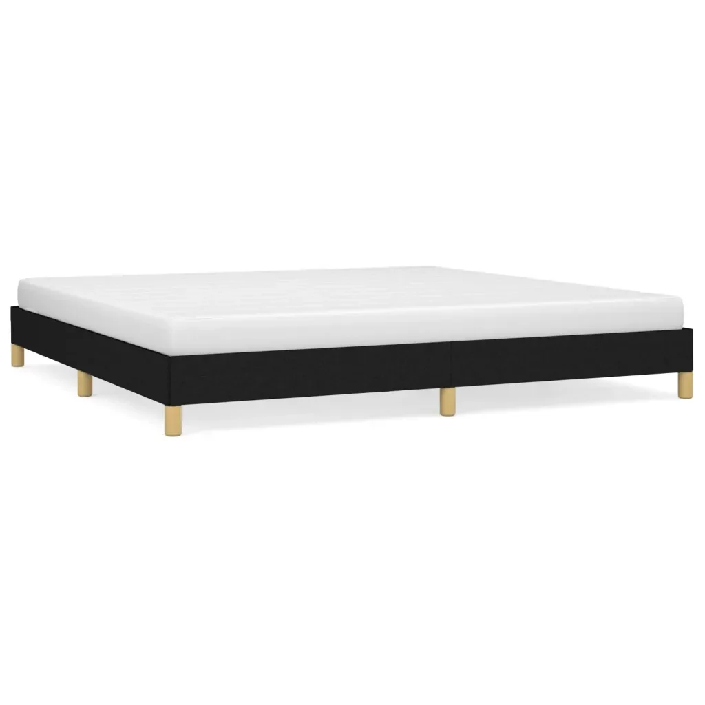 Letto matrimoniale | Letto per adulti | Giroletto senza Materasso Nero 200x200 cm in Tessuto