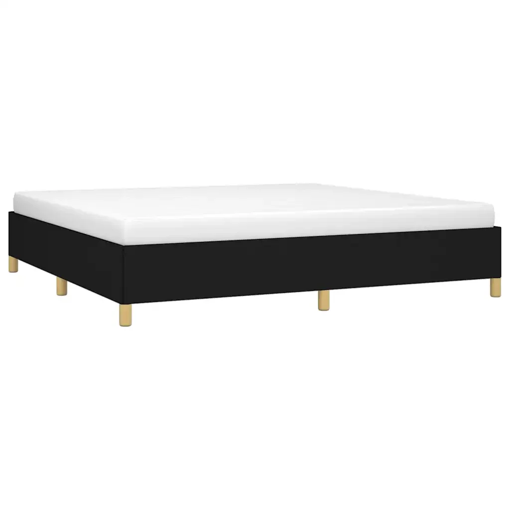 Letto matrimoniale | Letto per adulti | Giroletto senza Materasso Nero 200x200 cm in Tessuto - Image 3