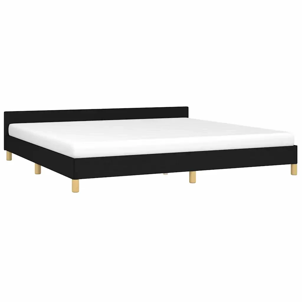 Letto matrimoniale | Letto per adulti | Giroletto senza Materasso Nero 200x200 cm in Tessuto - Image 4
