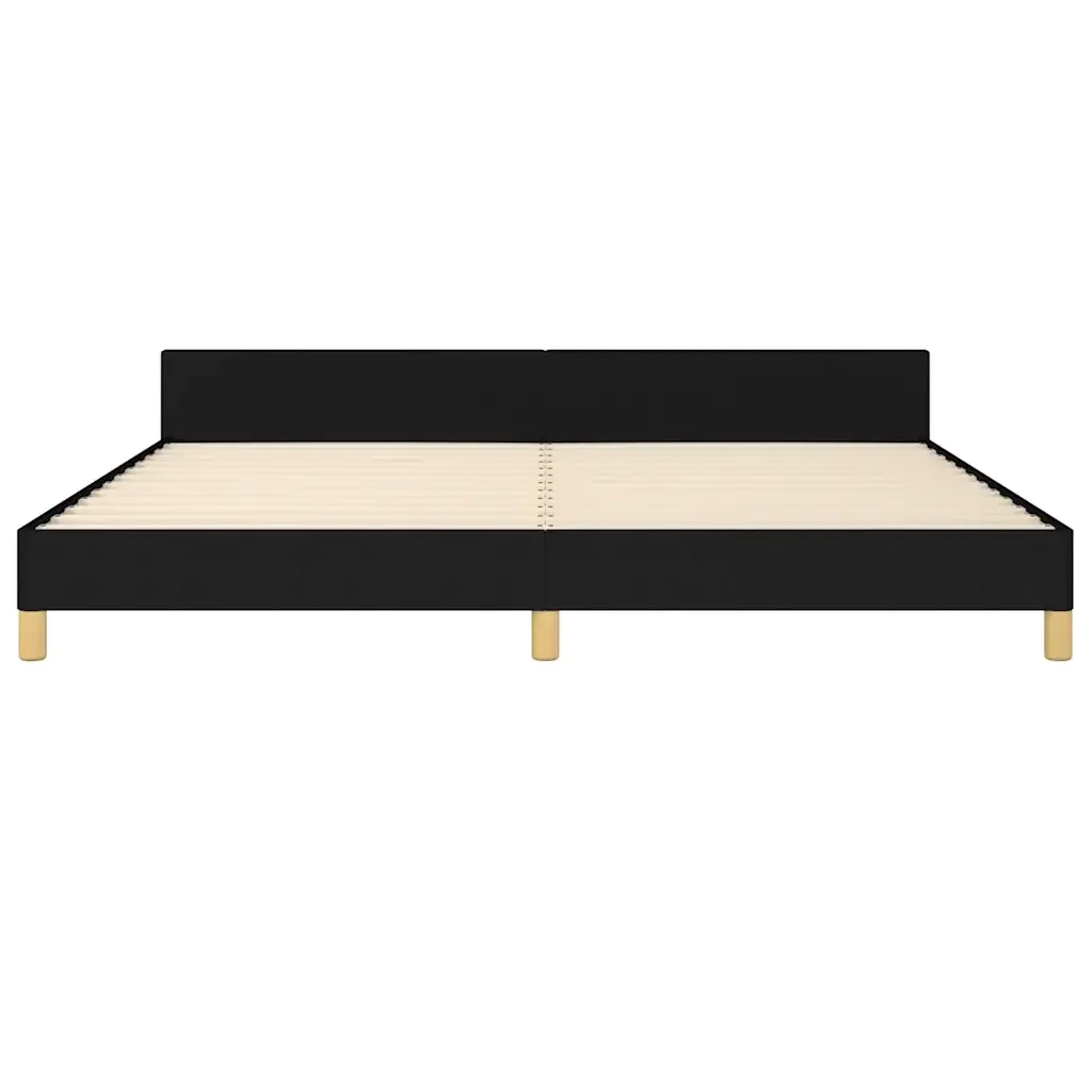 Letto matrimoniale | Letto per adulti | Giroletto senza Materasso Nero 200x200 cm in Tessuto - Image 5