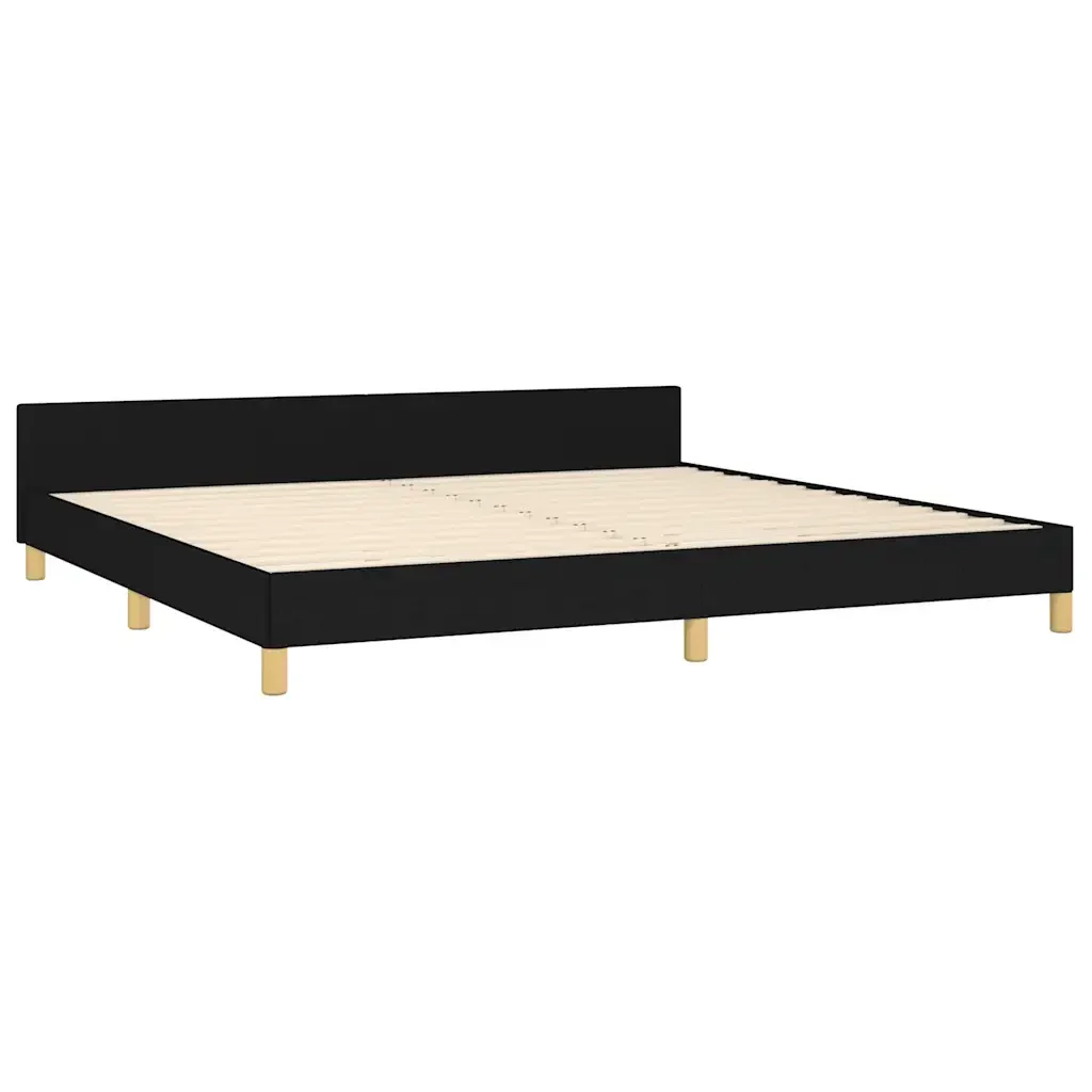 Letto matrimoniale | Letto per adulti | Giroletto senza Materasso Nero 200x200 cm in Tessuto - Image 5