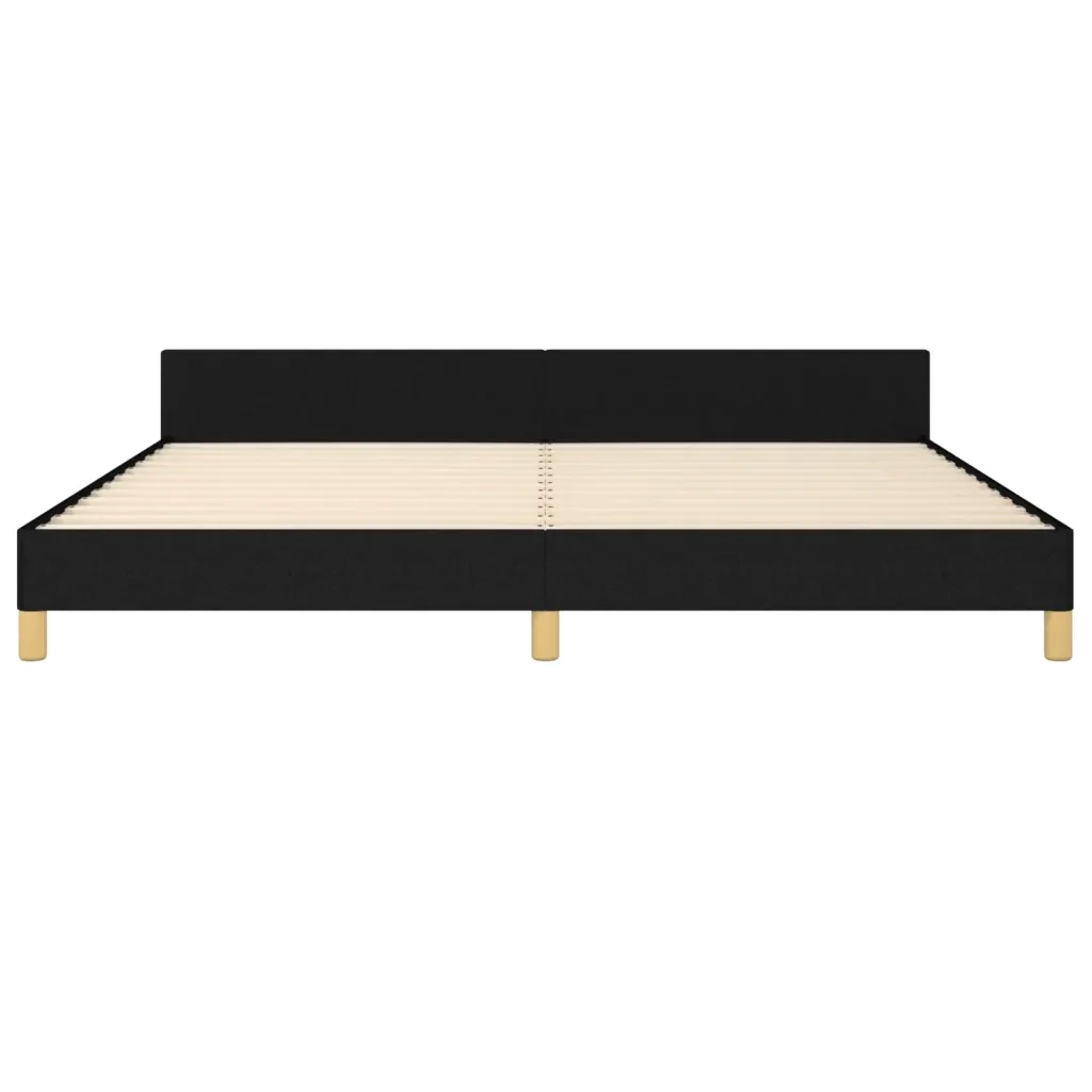 Letto matrimoniale | Letto per adulti | Giroletto senza Materasso Nero 200x200 cm in Tessuto - Image 6