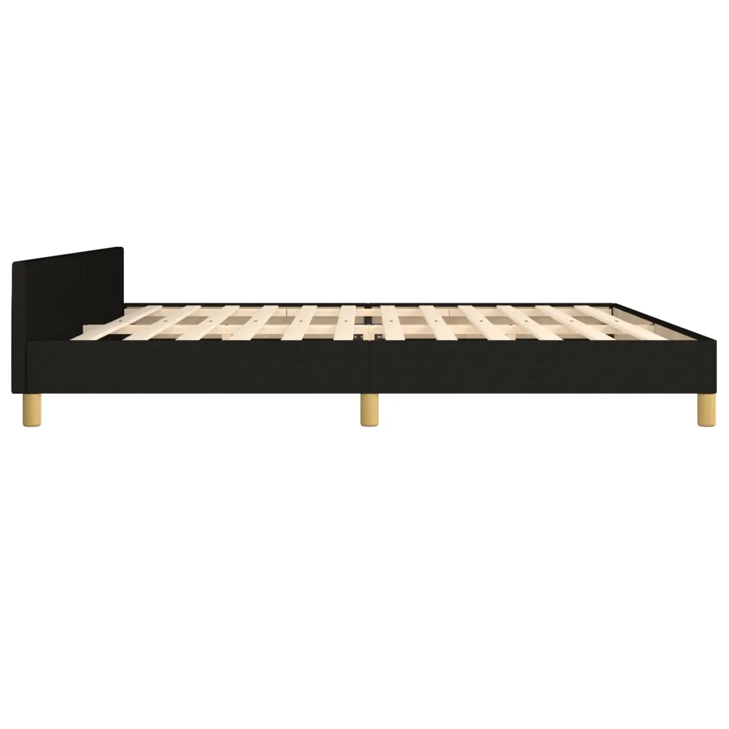 Letto matrimoniale | Letto per adulti | Giroletto senza Materasso Nero 200x200 cm in Tessuto - Image 7
