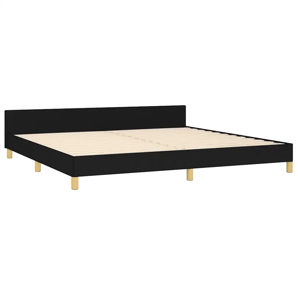 Letto matrimoniale | Letto per adulti | Giroletto senza Materasso Nero 200x200 cm in Tessuto - Image 5