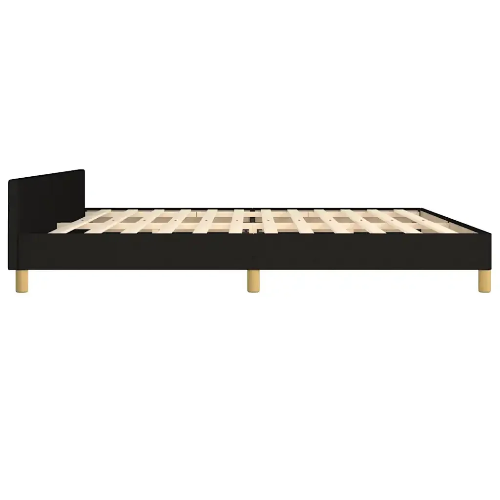 Letto matrimoniale | Letto per adulti | Giroletto senza Materasso Nero 200x200 cm in Tessuto - Image 7