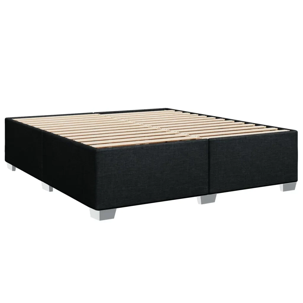 Letto matrimoniale | Letto per adulti | Giroletto senza Materasso Nero 200x200 cm in Tessuto - Image 3