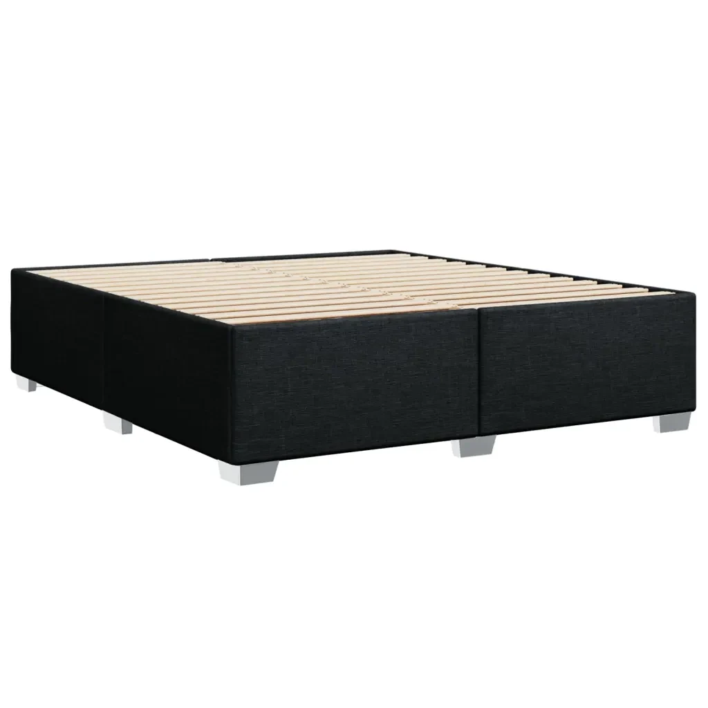 Letto matrimoniale | Letto per adulti | Giroletto senza Materasso Nero 200x200 cm in Tessuto - Image 6