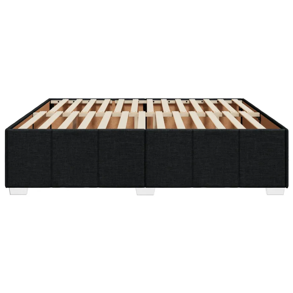 Letto matrimoniale | Letto per adulti | Giroletto senza Materasso Nero 200x200 cm in Tessuto - Image 5