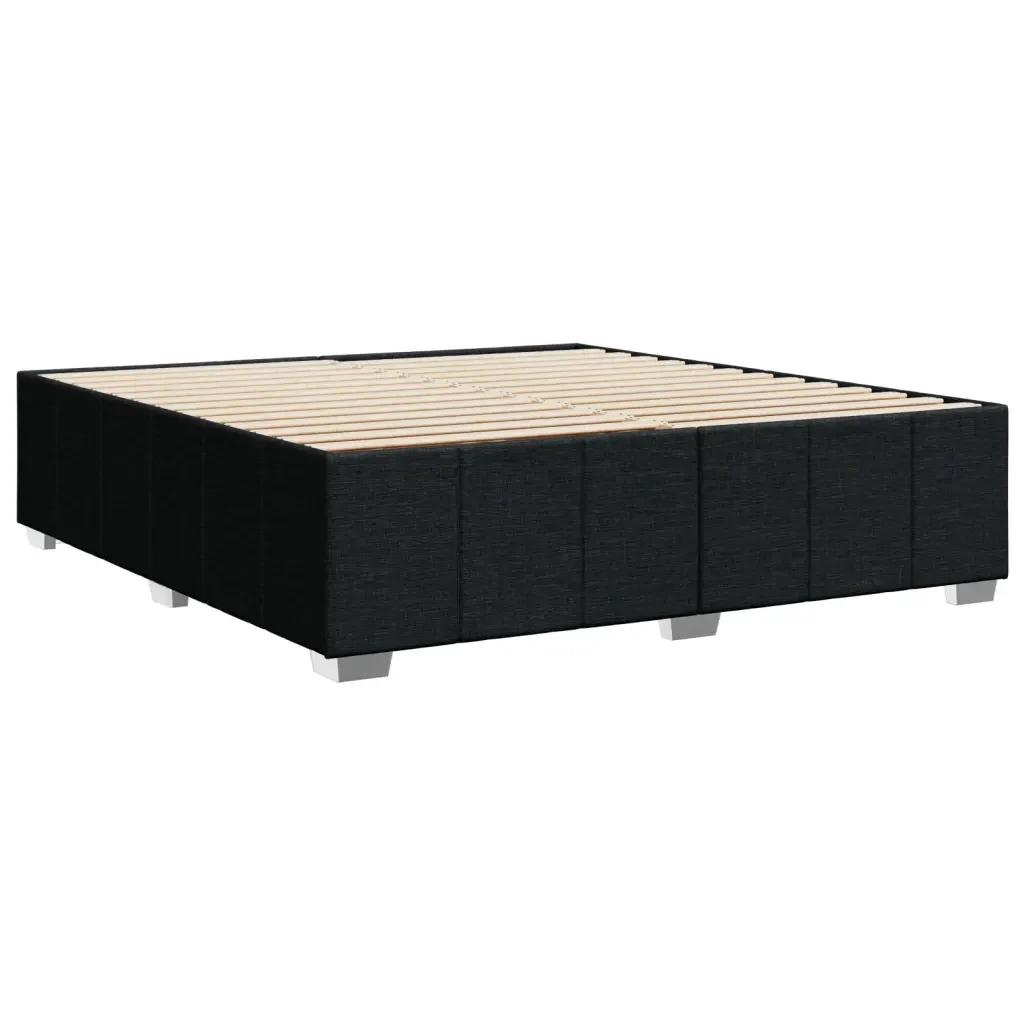 Letto matrimoniale | Letto per adulti | Giroletto senza Materasso Nero 200x200 cm in Tessuto - Image 6