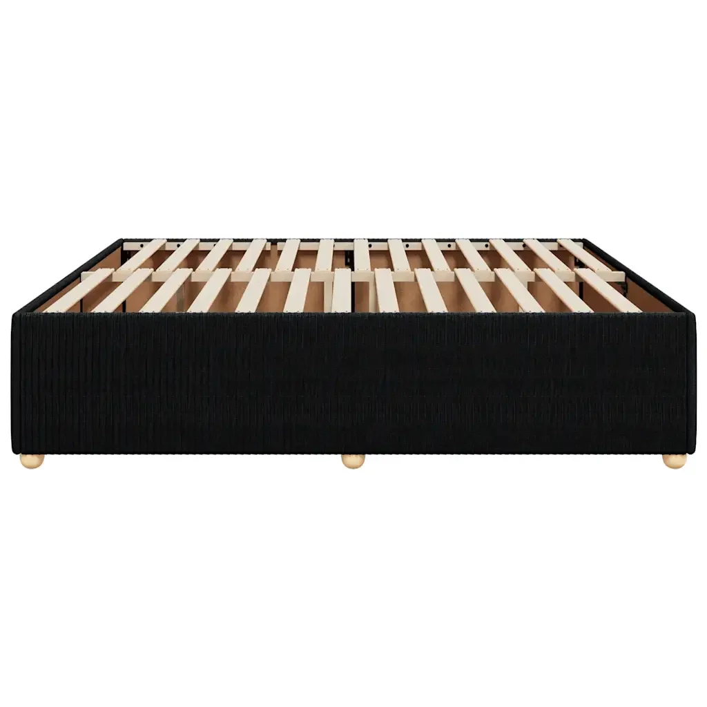 Letto matrimoniale | Letto per adulti | Giroletto senza Materasso Nero 200x200 cm in Tessuto - Image 5