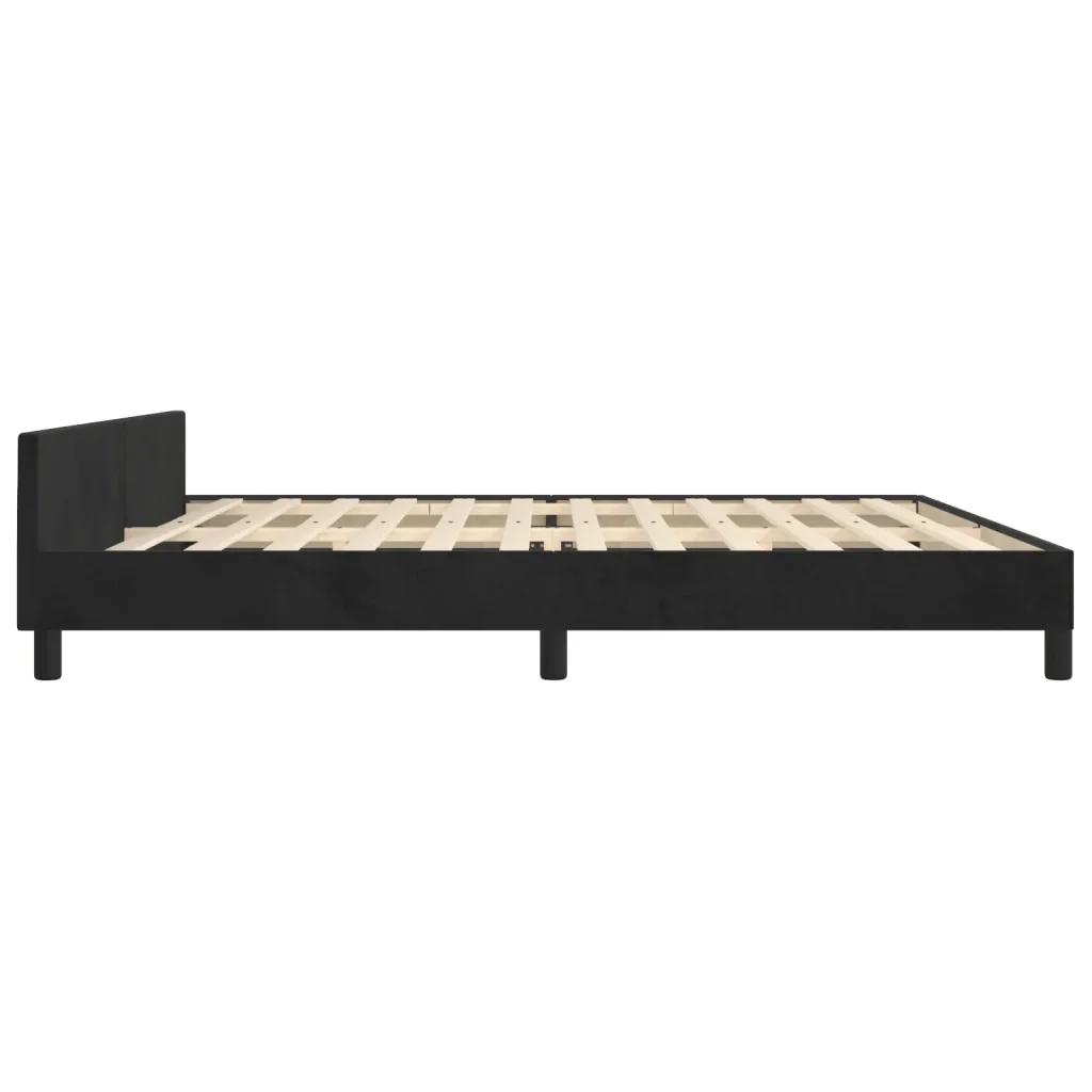 Letto matrimoniale | Letto per adulti | Giroletto senza Materasso Nero 200x200 cm in Velluto - Image 7