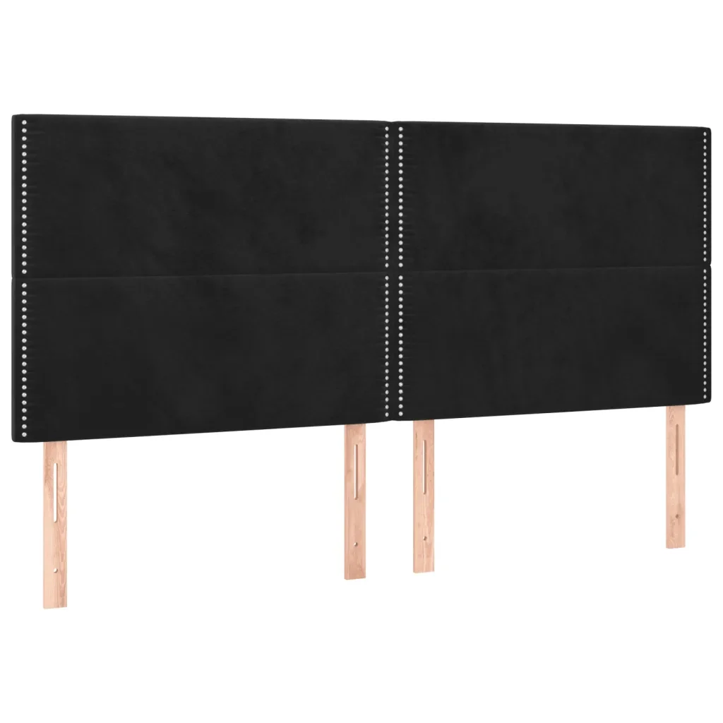 Letto matrimoniale | Letto per adulti | Giroletto senza Materasso Nero 200x200 cm in Velluto - Image 9