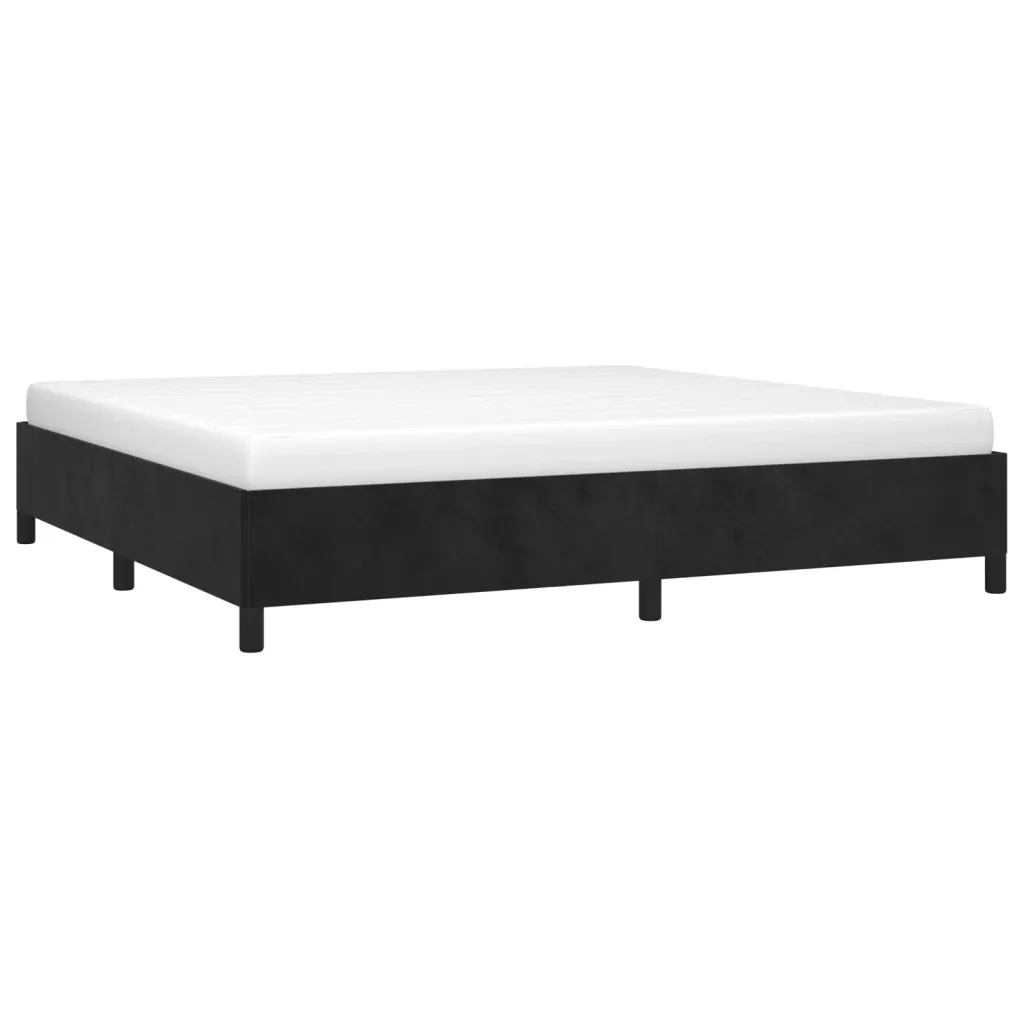 Letto matrimoniale | Letto per adulti | Giroletto senza Materasso Nero 200x200 cm in Velluto - Image 4