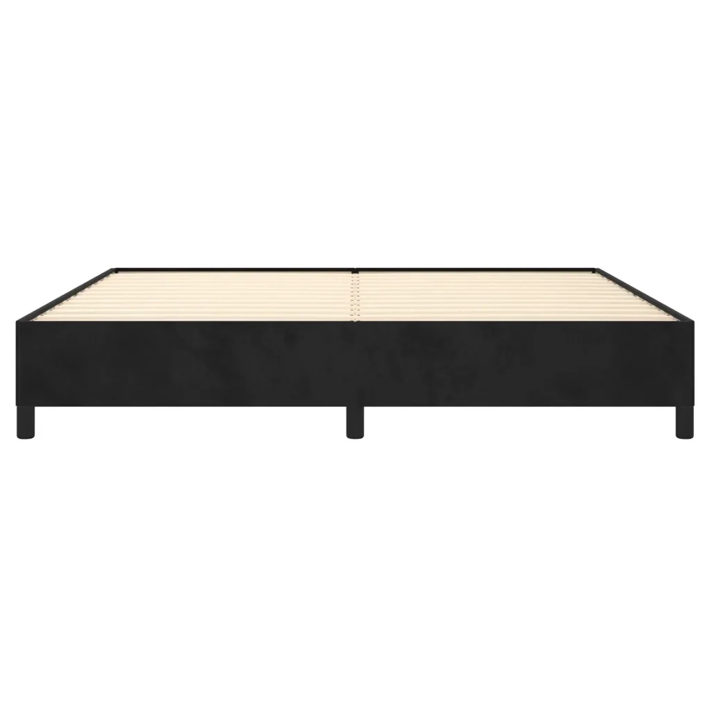 Letto matrimoniale | Letto per adulti | Giroletto senza Materasso Nero 200x200 cm in Velluto - Image 5