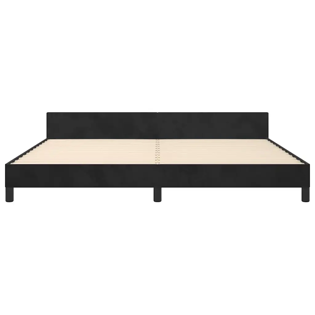 Letto matrimoniale | Letto per adulti | Giroletto senza Materasso Nero 200x200 cm in Velluto - Image 5