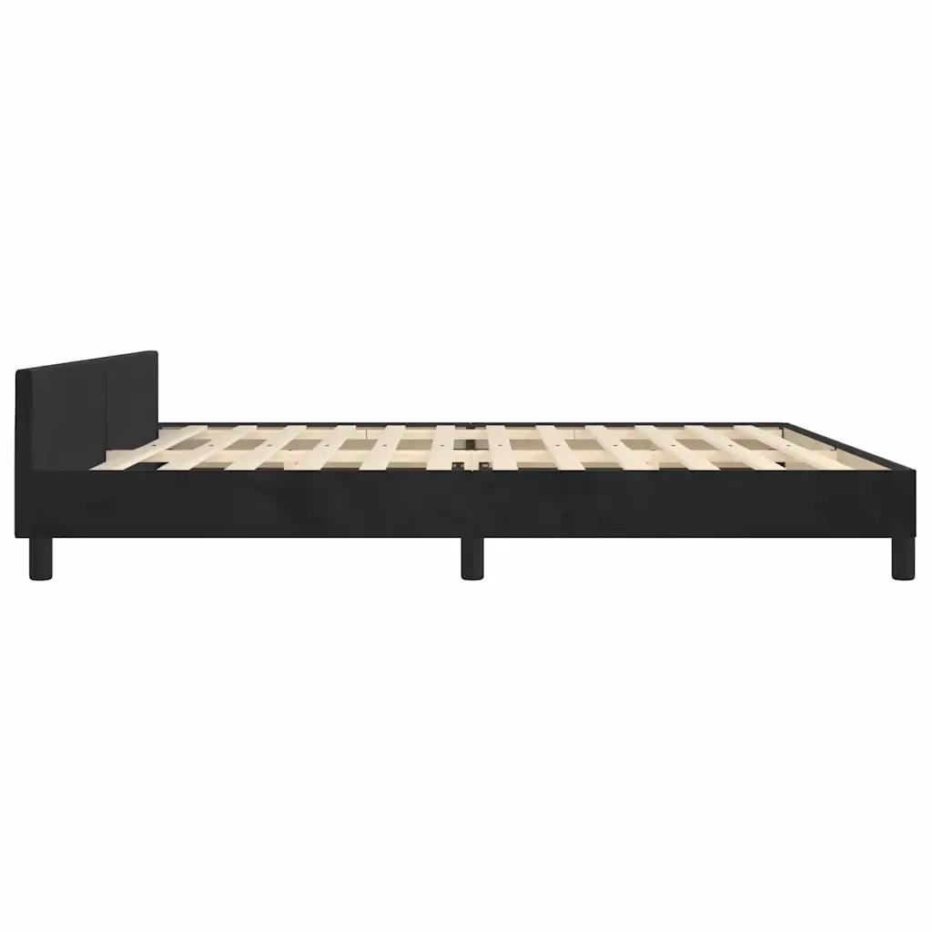 Letto matrimoniale | Letto per adulti | Giroletto senza Materasso Nero 200x200 cm in Velluto - Image 6