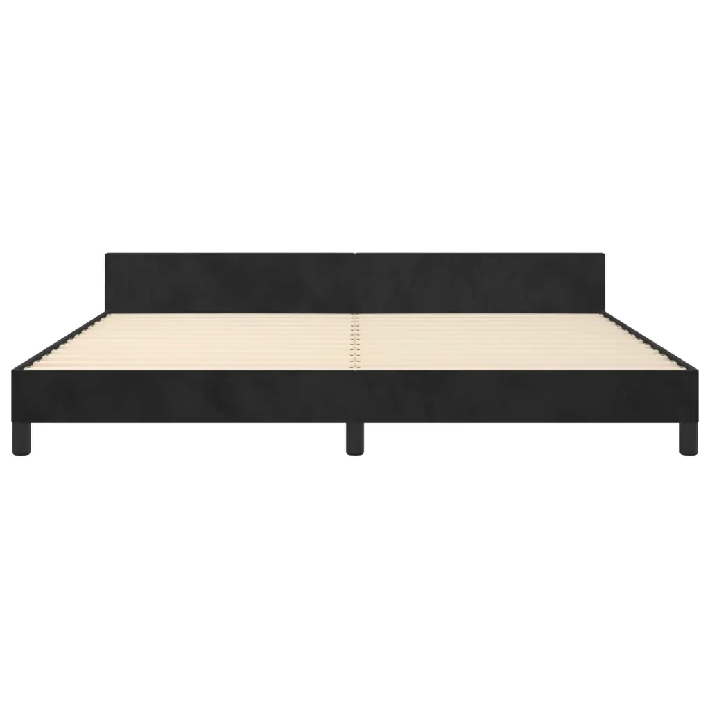 Letto matrimoniale | Letto per adulti | Giroletto senza Materasso Nero 200x200 cm in Velluto - Image 6