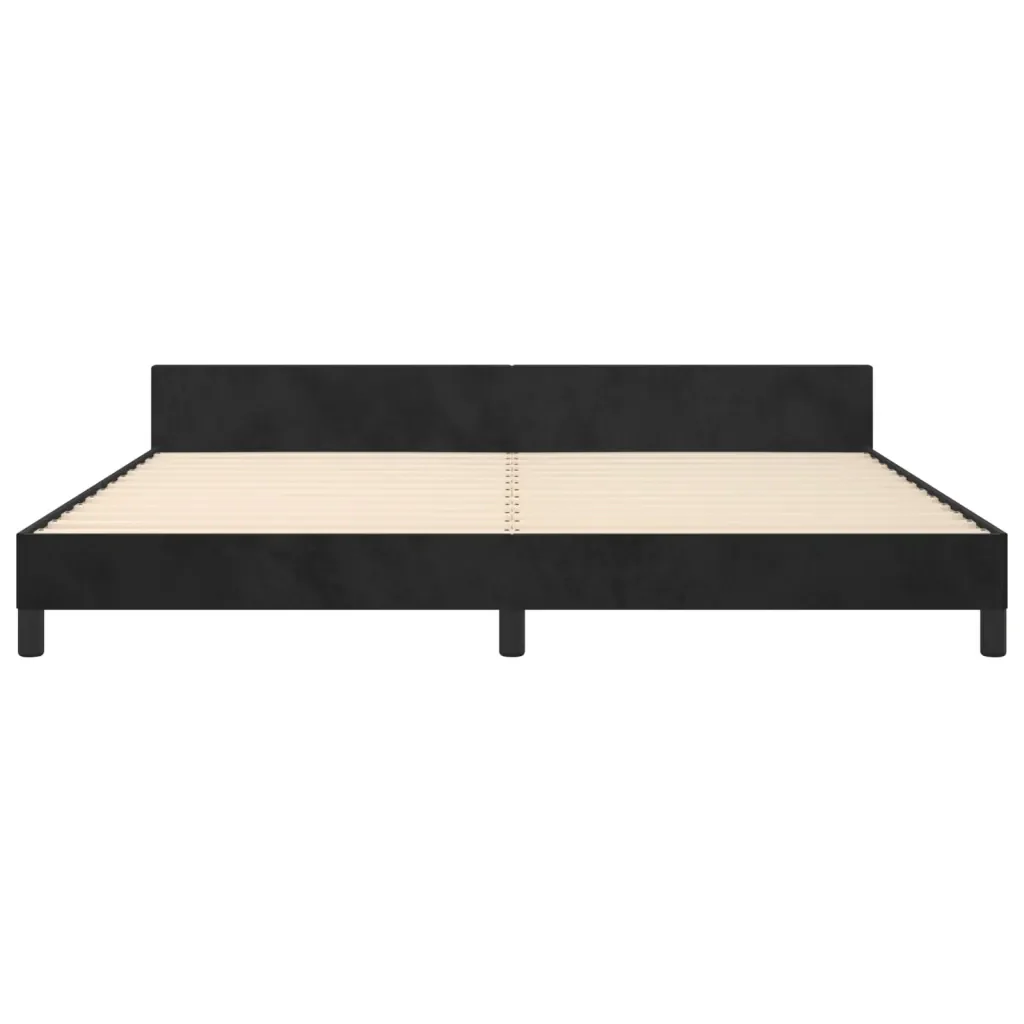 Letto matrimoniale | Letto per adulti | Giroletto senza Materasso Nero 200x200 cm in Velluto - Image 6