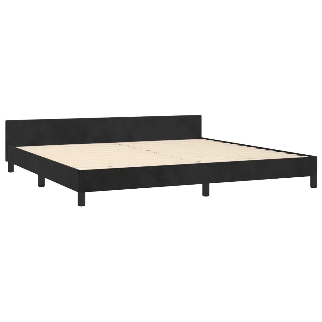 Letto matrimoniale | Letto per adulti | Giroletto senza Materasso Nero 200x200 cm in Velluto - Image 5