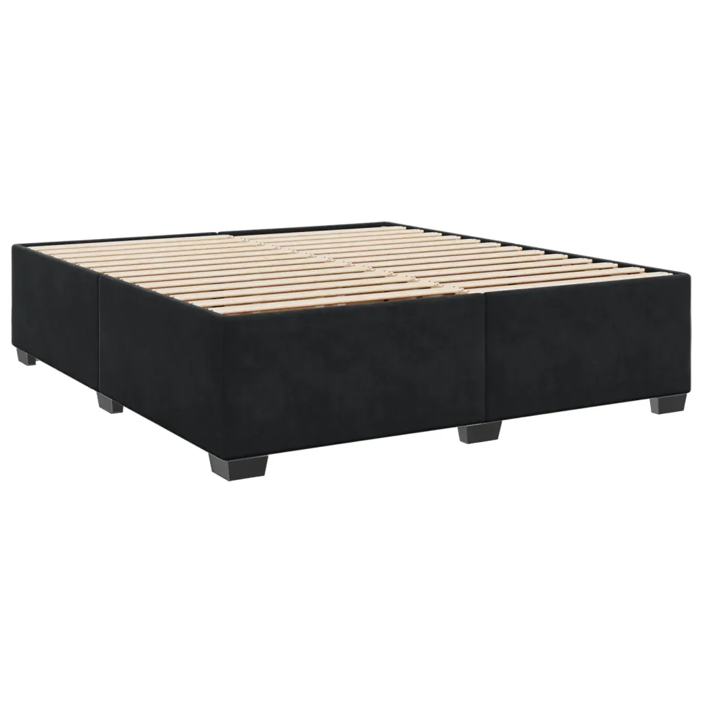 Letto matrimoniale | Letto per adulti | Giroletto senza Materasso Nero 200x200 cm in Velluto - Image 3