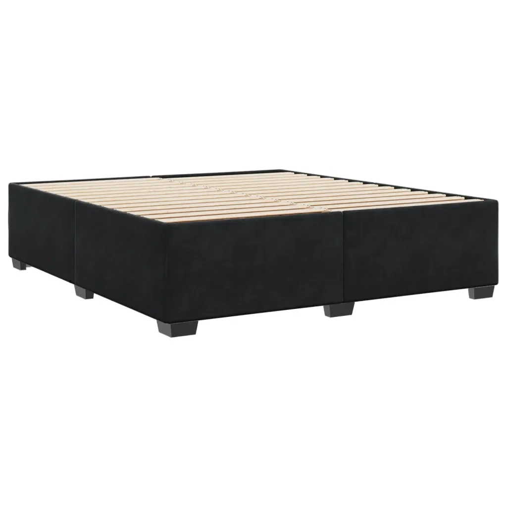 Letto matrimoniale | Letto per adulti | Giroletto senza Materasso Nero 200x200 cm in Velluto - Image 6