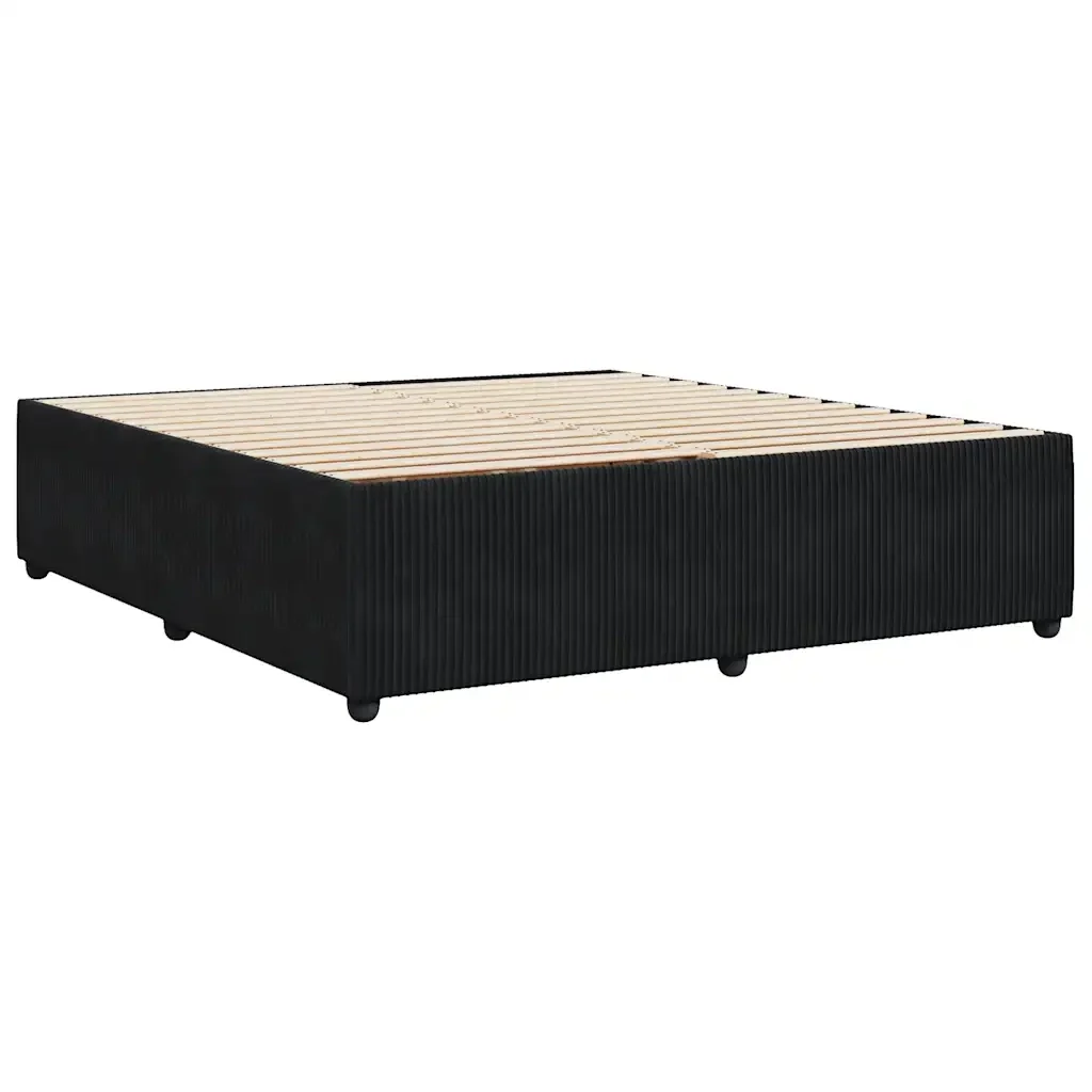 Letto matrimoniale | Letto per adulti | Giroletto senza Materasso Nero 200x200 cm in Velluto - Image 6