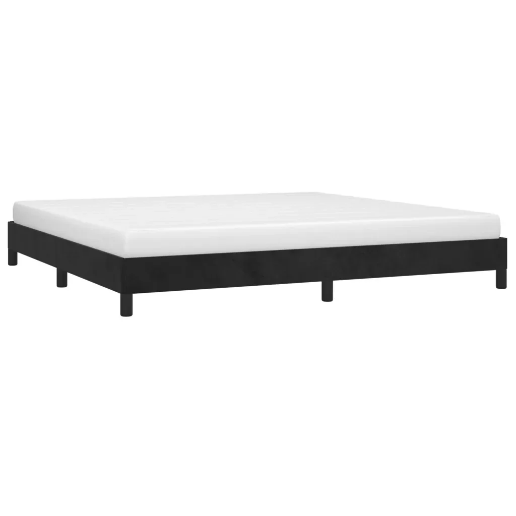 Letto matrimoniale | Letto per adulti | Giroletto senza Materasso Nero 200x200 cm in Velluto - Image 4