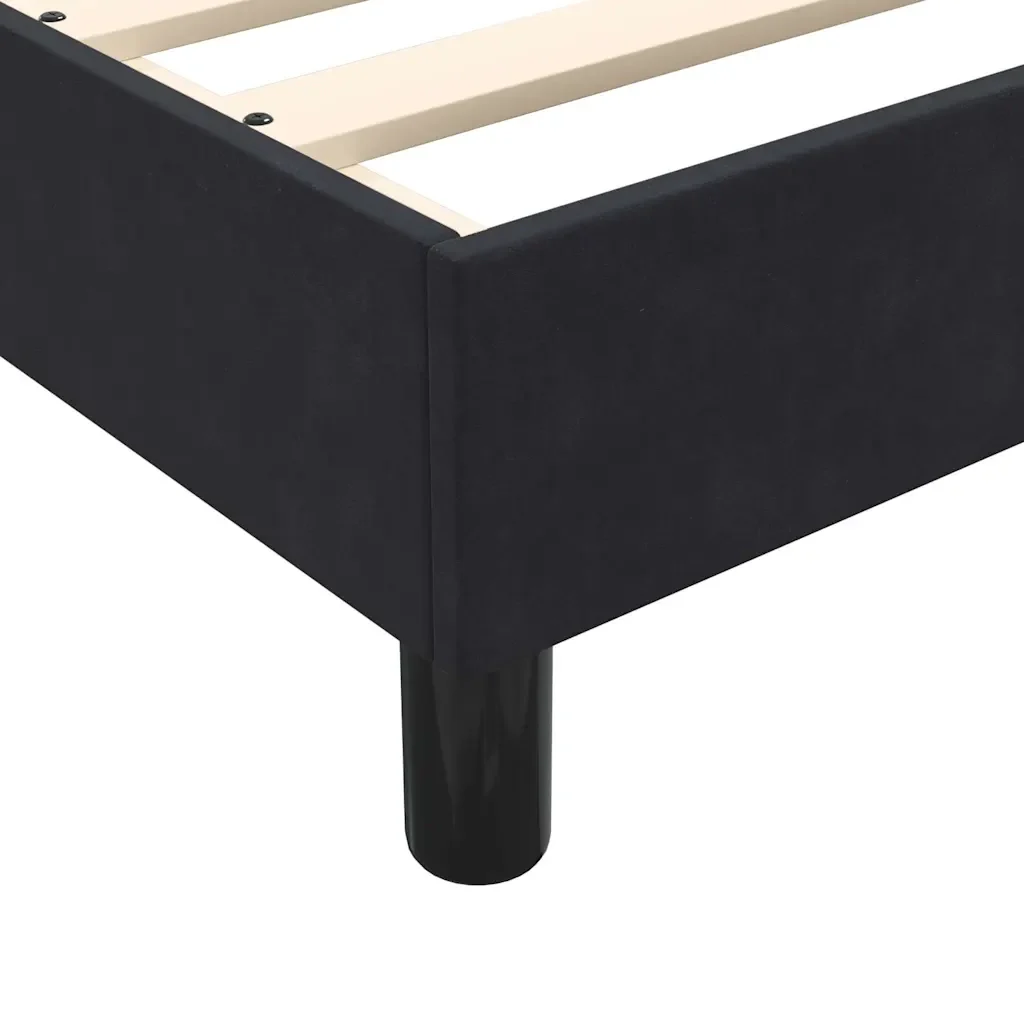 Letto matrimoniale | Letto per adulti | Giroletto senza Materasso Nero 200x210 cm in Velluto - Image 8
