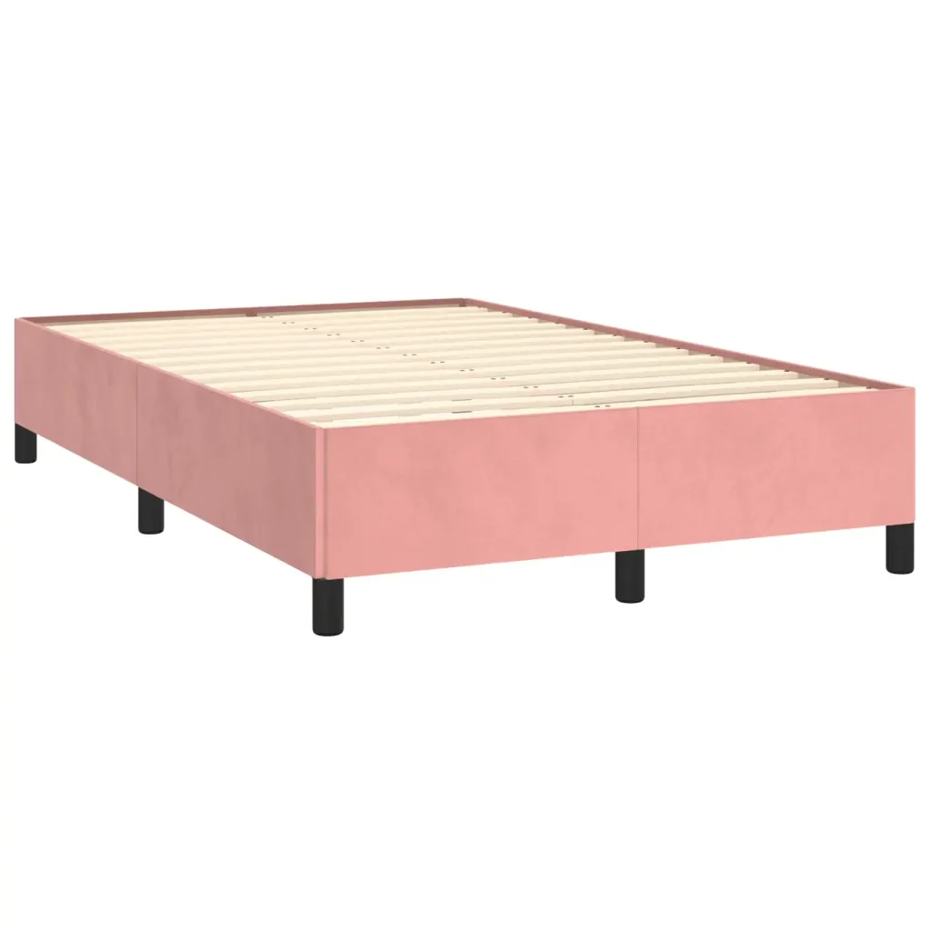 Letto matrimoniale | Letto per adulti | Giroletto senza Materasso Rosa 120x190 cm Velluto - Image 4