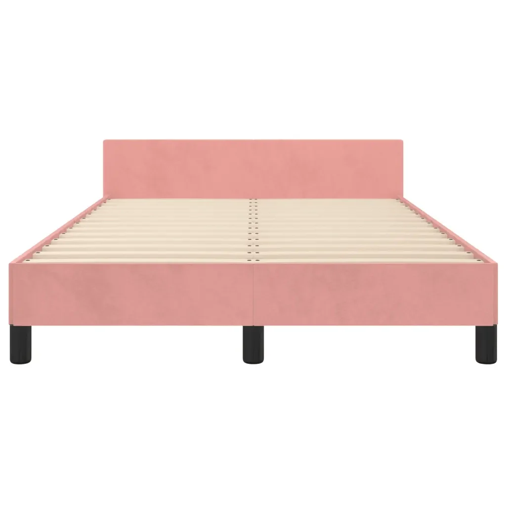 Letto matrimoniale | Letto per adulti | Giroletto senza Materasso Rosa 120x190 cm Velluto - Image 6