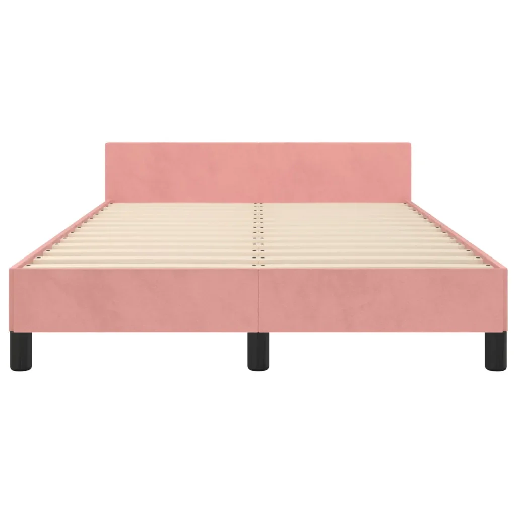 Letto matrimoniale | Letto per adulti | Giroletto senza Materasso Rosa 120x190 cm Velluto - Image 5