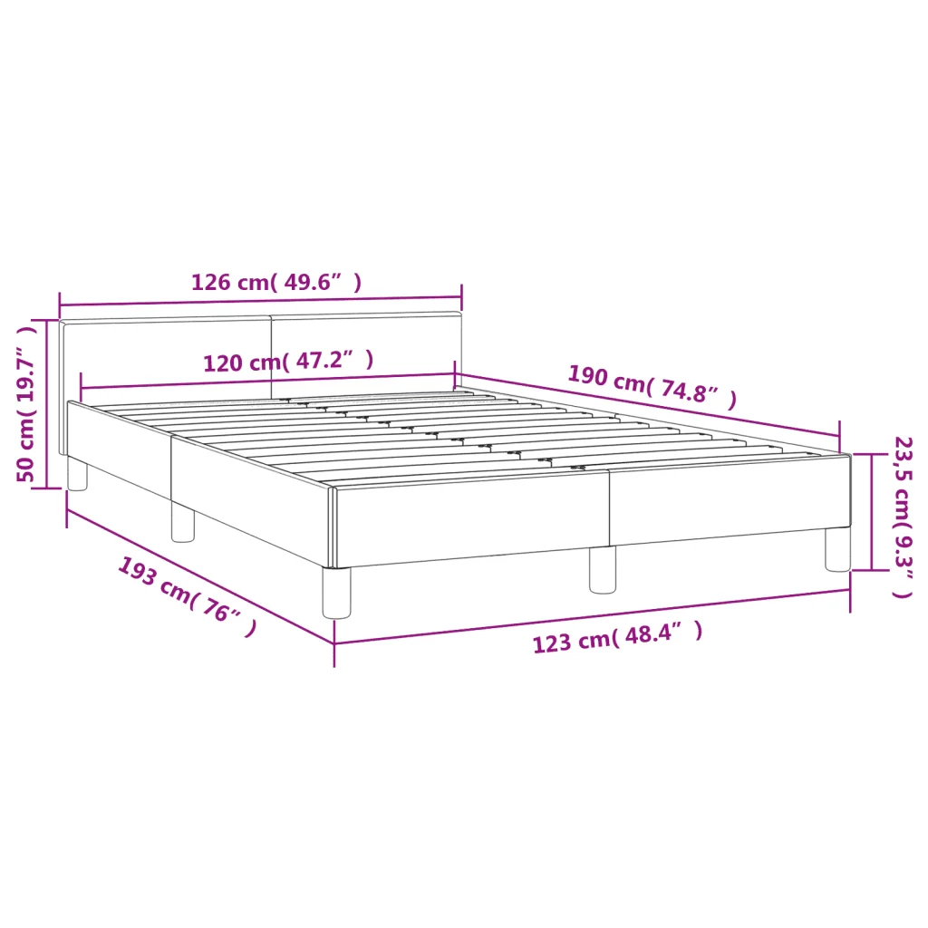 Letto matrimoniale | Letto per adulti | Giroletto senza Materasso Rosa 120x190 cm Velluto - Image 9
