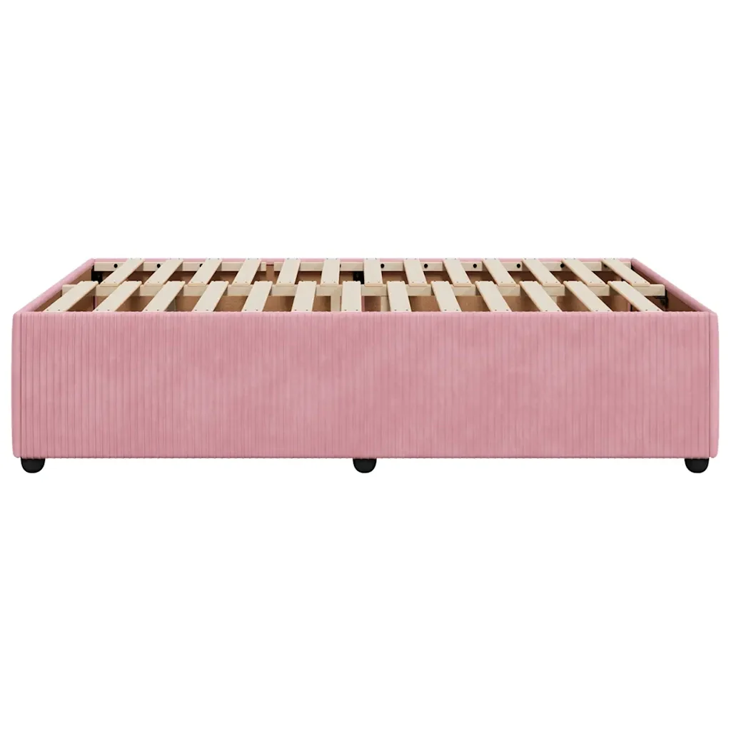 Letto matrimoniale | Letto per adulti | Giroletto senza Materasso Rosa 120x190 cm Velluto - Image 5