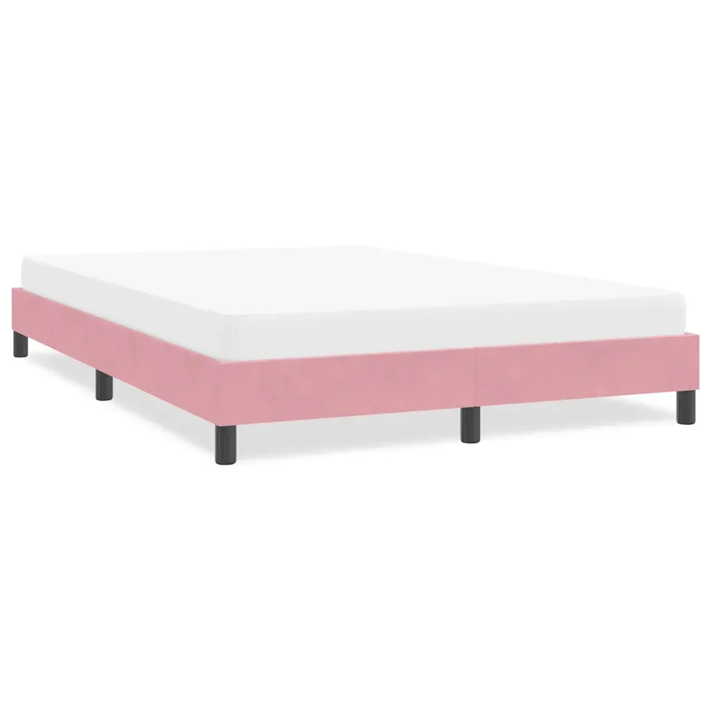 Letto matrimoniale | Letto per adulti | Giroletto senza Materasso Rosa 160x210 cm Velluto - Image 2