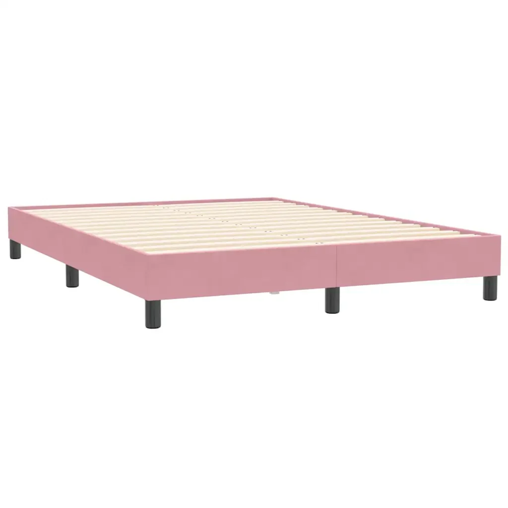 Letto matrimoniale | Letto per adulti | Giroletto senza Materasso Rosa 160x210 cm Velluto - Image 7